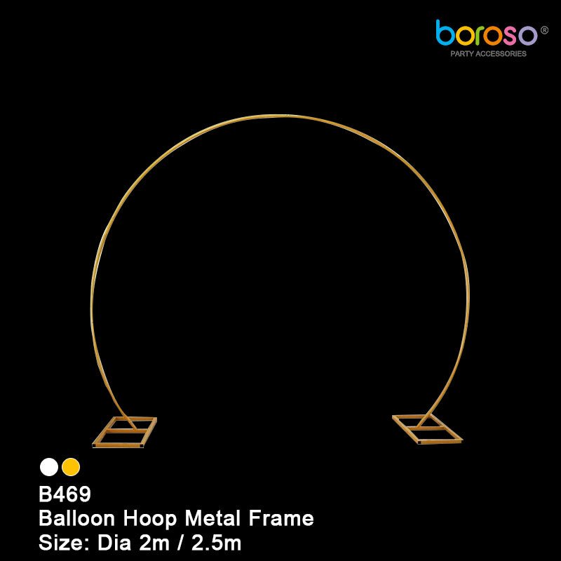 B469-3228W Balloon Hoop Metal Frame (White) - FestiUSA