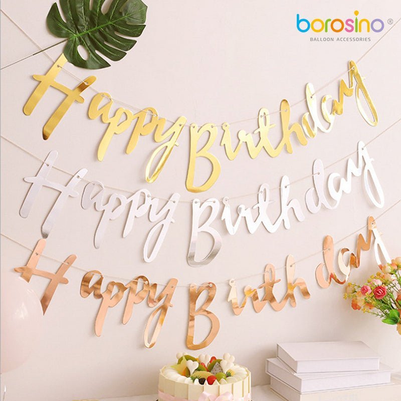 B531S Happy Birthday Banner (SILVER) - FestiUSA
