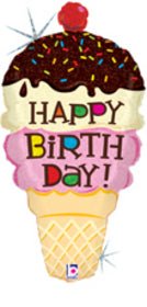 Birthday Ice Cream Cone 33" - (Single Pack). 85891 - FestiUSA