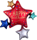 Birthday Satin Star Cluster 32" x 35" - (Single Pack). 3905701 - FestiUSA