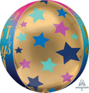 Birthday Stars and Gold Orbz 15" - (Single Pack). 4126601 - FestiUSA