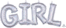 Block Phrase Girl Silver Holo 22" - (Single Pack). 3917011 - FestiUSA