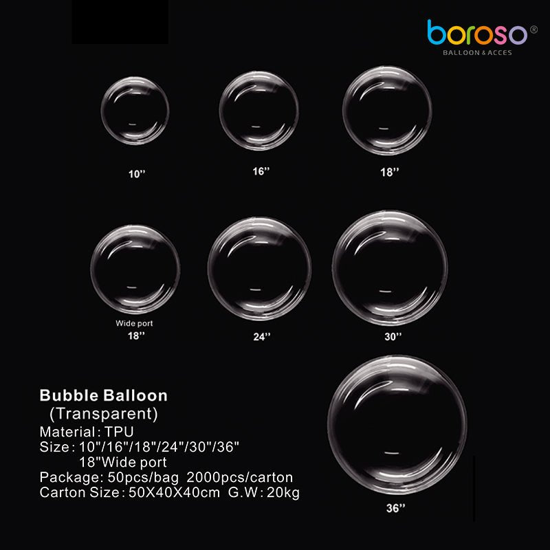 Borosino Clear Bubble - 10" in. - FestiUSA
