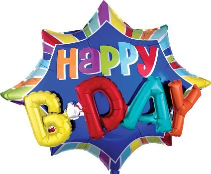 Burst Happy BDAY 35" - (Single Pack). 3357401 - FestiUSA