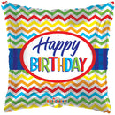 Chevron Happy Birthday 18" – (Flat). 15817-18 - FestiUSA