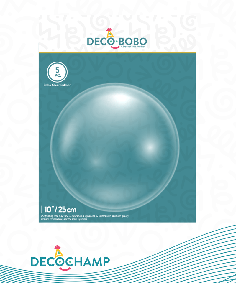 Decobobo DECOCHAMP 10" Clear Bubble (Pack of 5) - FestiUSA