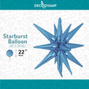 Decochamp Starburst Blue 3D Foil Balloon - 22" in. - FestiUSA