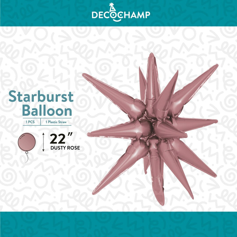 Decochamp Starburst Dusty Rose 3D Foil Balloon - 22" in. - FestiUSA