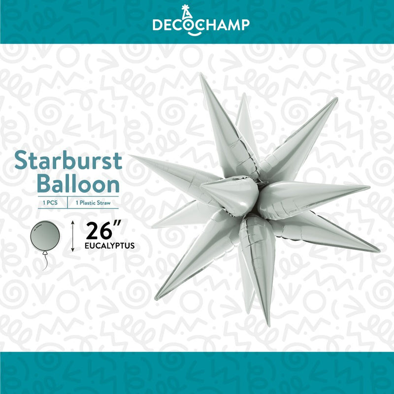 Decochamp Starburst Eucalyptus 3D Foil Balloon - 26" in. - FestiUSA