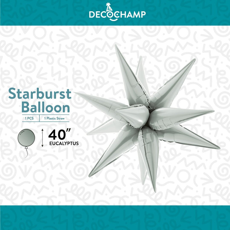 Decochamp Starburst Eucalyptus 3D Foil Balloon - 40" in. - FestiUSA