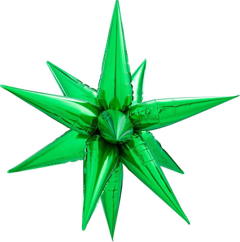 Decochamp Starburst Green 3D Foil Balloon - 26" in. - FestiUSA