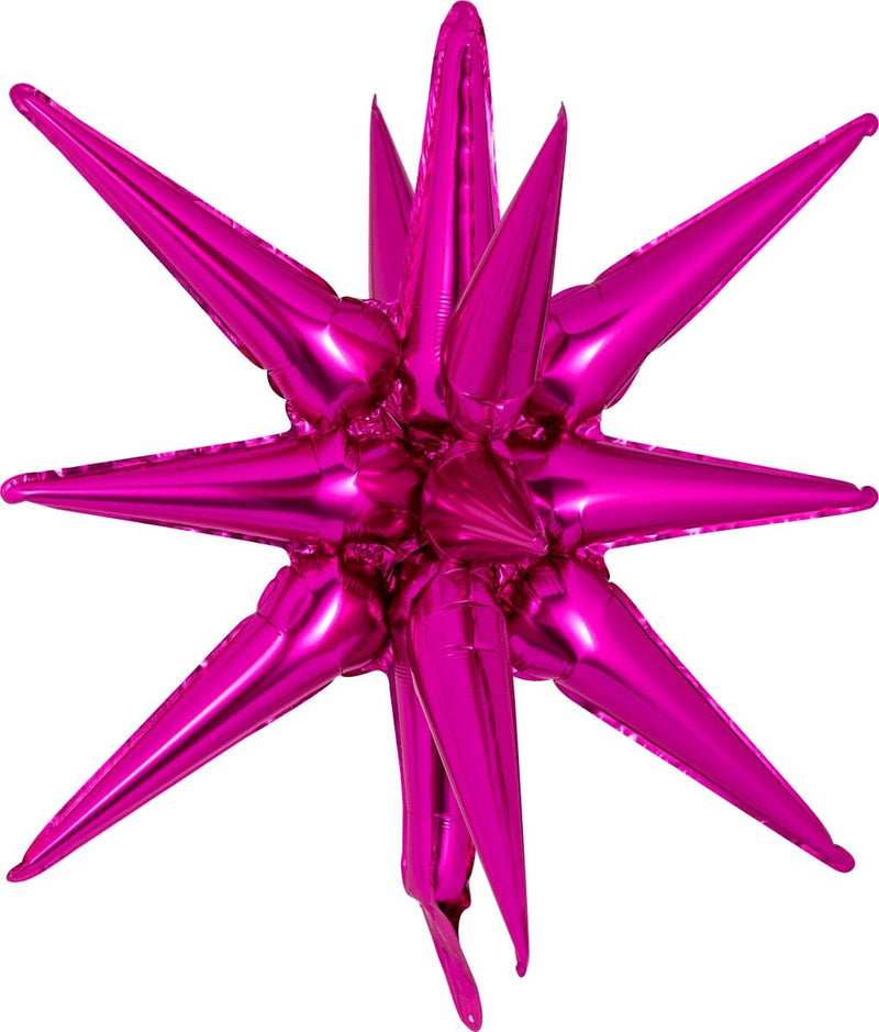Decochamp Starburst Hot Pink 3D Foil Balloon - 22" in. - FestiUSA