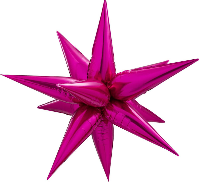 Decochamp Starburst Hot Pink 3D Foil Balloon - 40" in. - FestiUSA