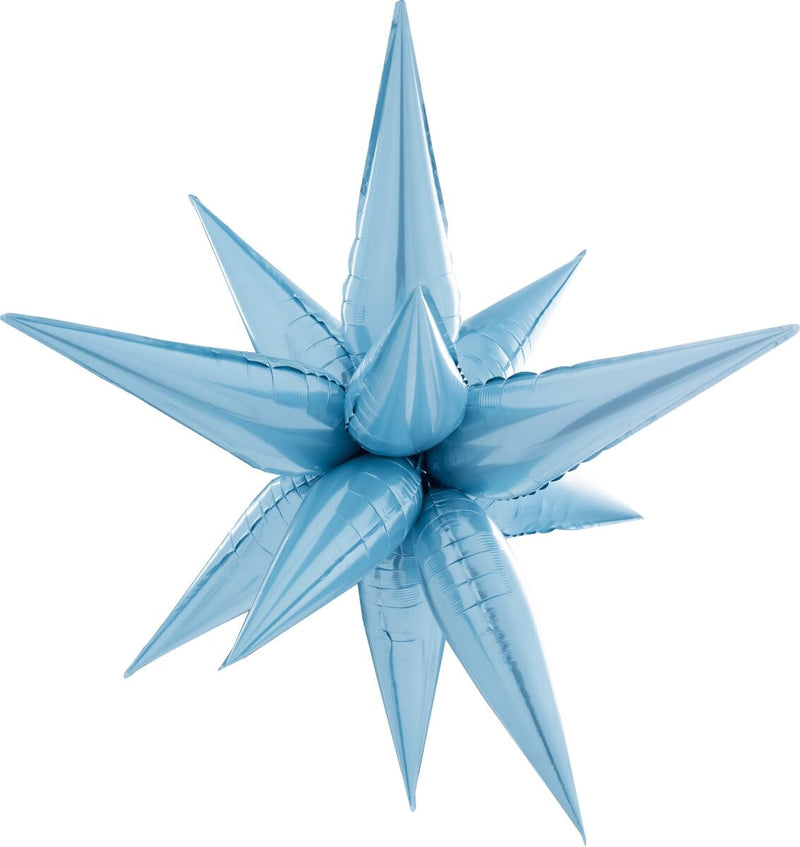 Decochamp Starburst Light Blue 3D Foil Balloon - 26" in. - FestiUSA