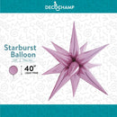 Decochamp Starburst Light Pink 3D Foil Balloon - 40" in. - FestiUSA