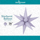 Decochamp Starburst Lilac 3D Foil Balloon - 26" in. - FestiUSA