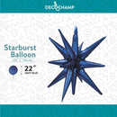 Decochamp Starburst Navy Blue 3D Foil Balloon - 22" in. - FestiUSA