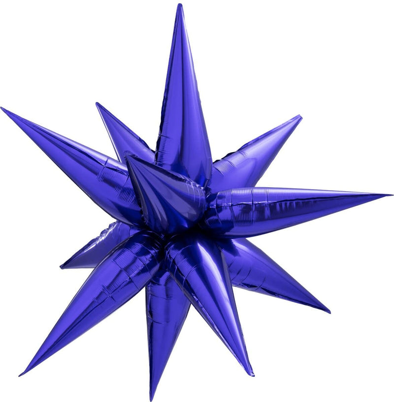 Decochamp Starburst Purple 3D Foil Balloon - 40" in. - FestiUSA