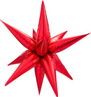 Decochamp Starburst Red 3D Foil Balloon - 26" in. - FestiUSA