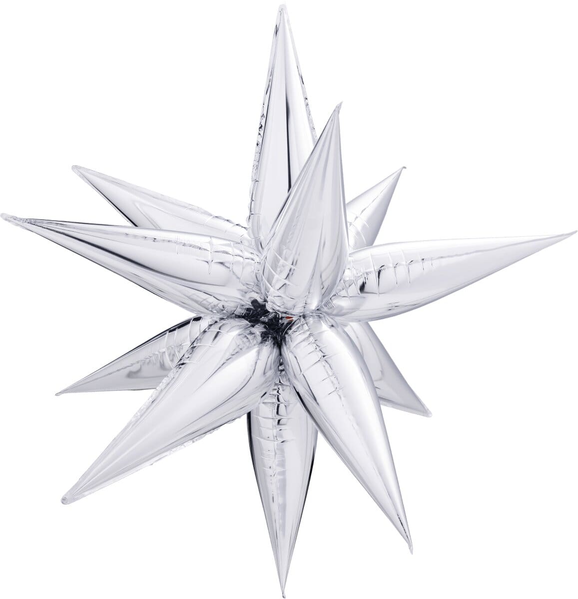 Decochamp Starburst Silver 3D Foil Balloon - 26" in. - FestiUSA
