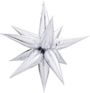 Decochamp Starburst Silver 3D Foil Balloon - 40" in. - FestiUSA