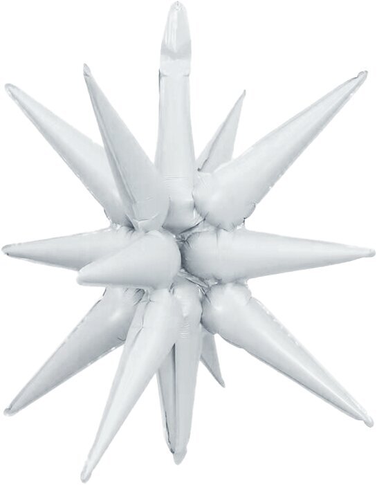 Decochamp Starburst White 3D Foil Balloon - 22" in. - FestiUSA