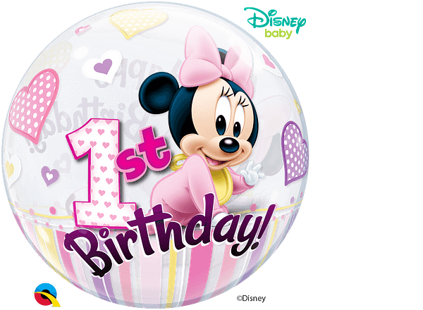 Disney Minnie Mouse 1st Birthday 22" - (Single Pack). 12862 - FestiUSA