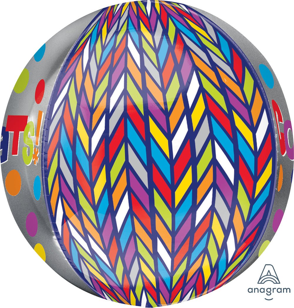 Dotty Geometric Congrats Orbz 15" - (Single Pack). 2837301 - FestiUSA