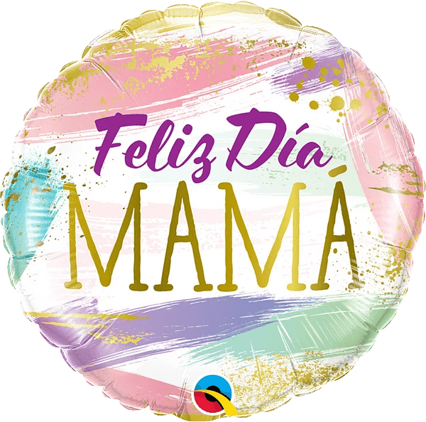 Feliz Dia Mama Color Swashes 18" - (Flat). 85943 - FestiUSA