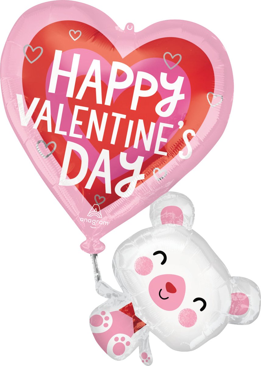 Floating Valentine's Bear 26" x 31" - (Flat). 4363402 - FestiUSA