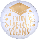Follow Your Dreams White & Gold 17" - (Single Pack). 3764101 - FestiUSA