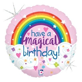 Glitter Magical Rainbow Birthday 18" 36698 (Single Pack) - FestiUSA