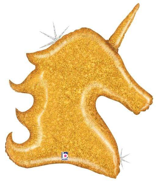 Gold Glitter Unicorn 38" - (Single Pack). 35861 - FestiUSA