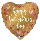 Gold Valentine Hearts 18" - (Flat). 26153 - FestiUSA