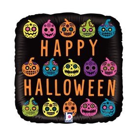 Halloween Pumpkin Sugar Skull 18" - (Flat). 36904 - FestiUSA
