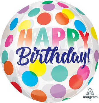 Happy Birthday Big Dots Orbz 15" - (Single Pack). 3783801 - FestiUSA