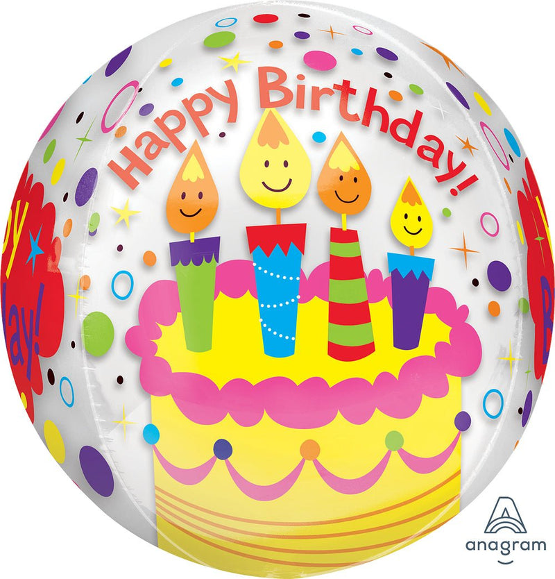 Happy Birthday Candles Orbz 16" - (Single Pack). 3783901 - FestiUSA