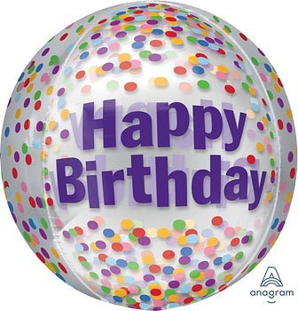 Happy Birthday Funetti Orbz 15" - (Single Pack). 3783601 - FestiUSA