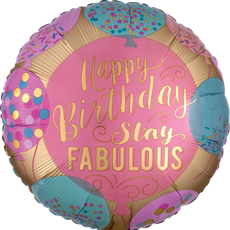 Happy Birthday Stay Fabulous 18" - (Single Pack). 3807401 - FestiUSA