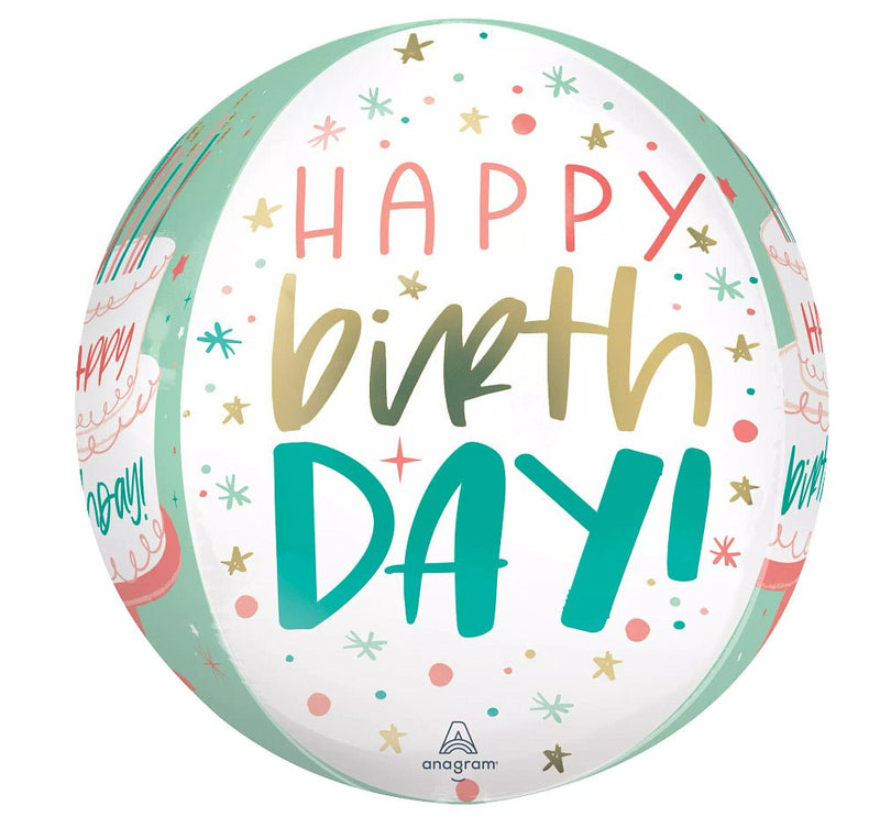 Happy Cake Day Orbz 15" - (Single Pack). 4265401 - FestiUSA