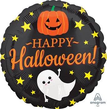 Happy Halloween Ghost and Pumpkin 17" - (Single Pack). 4199401 - FestiUSA
