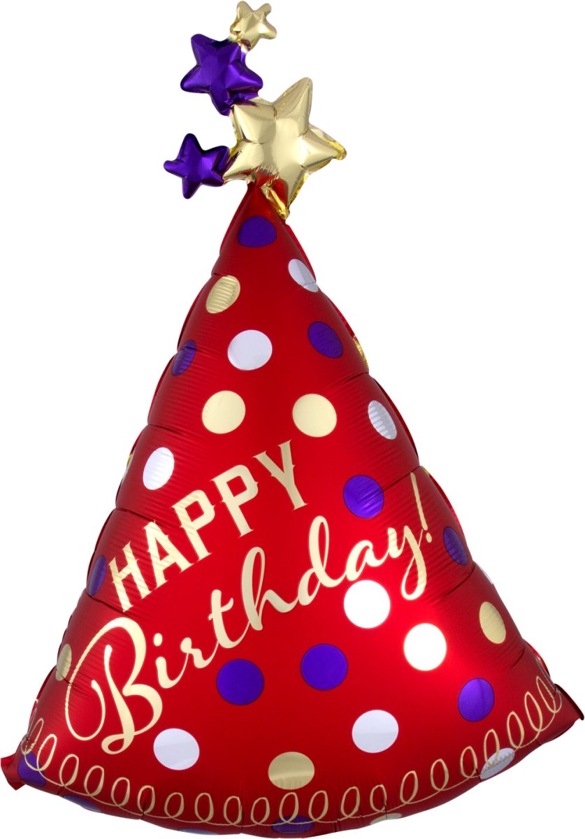 HB Red Satin Party Hat 27” x 36" - (Single Pack). 3906101 - FestiUSA