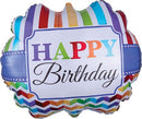 HBD Bright Stripe & Chevron 25" x 22" - (Single Pack). 3084801 - FestiUSA