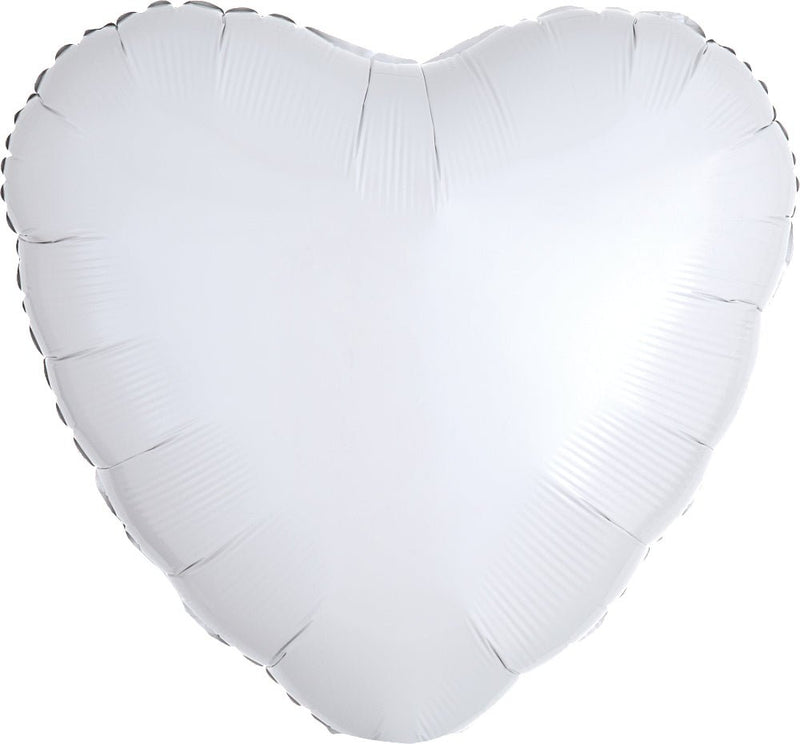 Heart Metallic White 17" - (Single Pack). 1059501 - FestiUSA