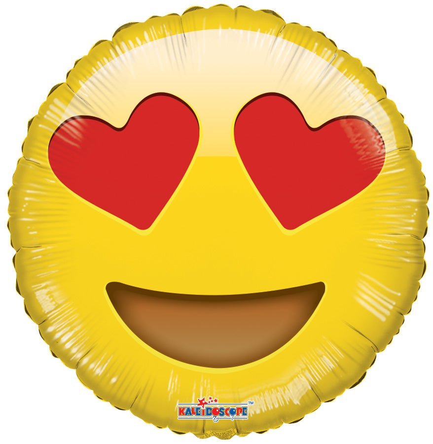In Love Emoji Balloons 18" Single Pack 35363-18 - FestiUSA