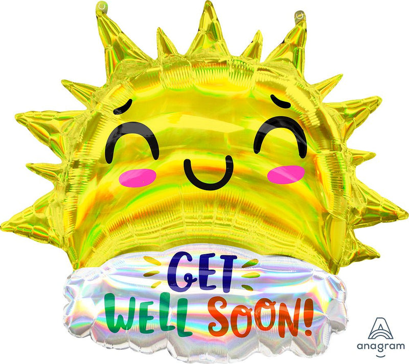 Iridescent Get Well Happy Sun 29" - (Single Pack). 4169801 - FestiUSA