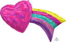 Iridescent Rainbow with Heart 33" x 18" - (Single Pack). 4124601 - FestiUSA