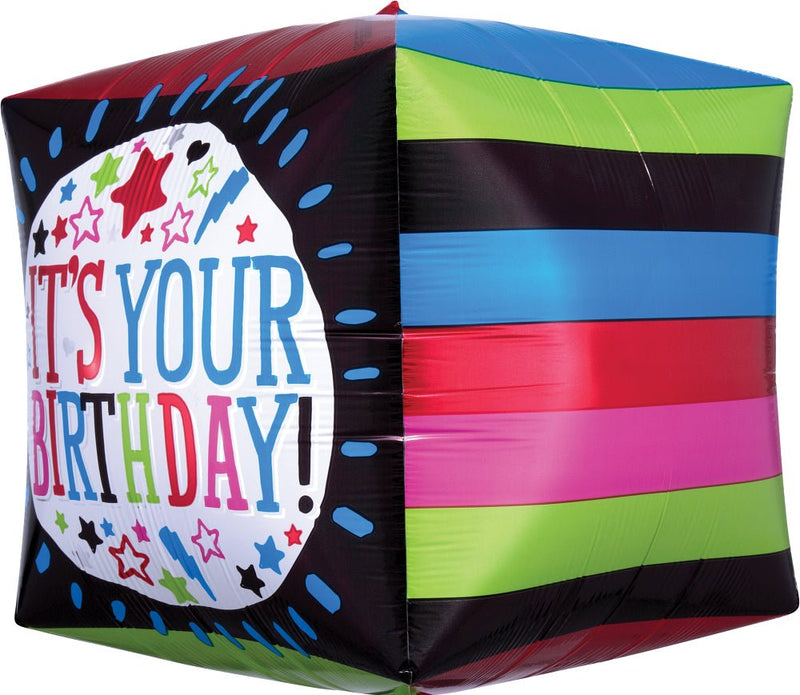 It's Your Birthday Sketchy Cubez 15" - (Single Pack). 3565401 - FestiUSA