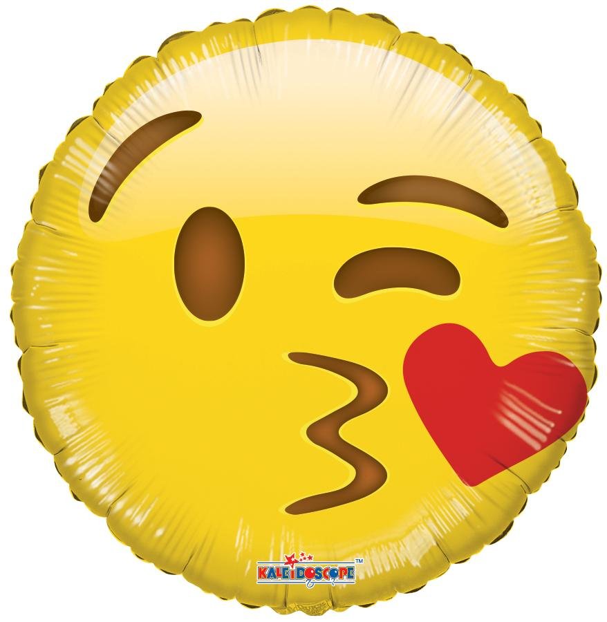 Kiss Emoji Balloons 18" Single Pack 35359-18 - FestiUSA