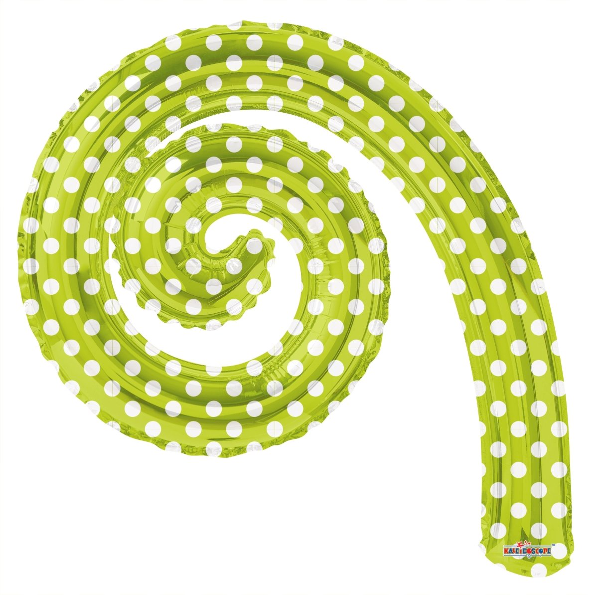 Kurly Spiral Kiwi Dots 14" (Flat). 15042-DCF - FestiUSA